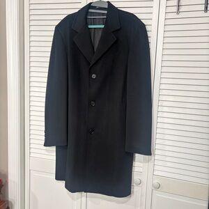 ING LORO PIANA  Men's Trench Coat Wool Cashmere Black Size 40-42